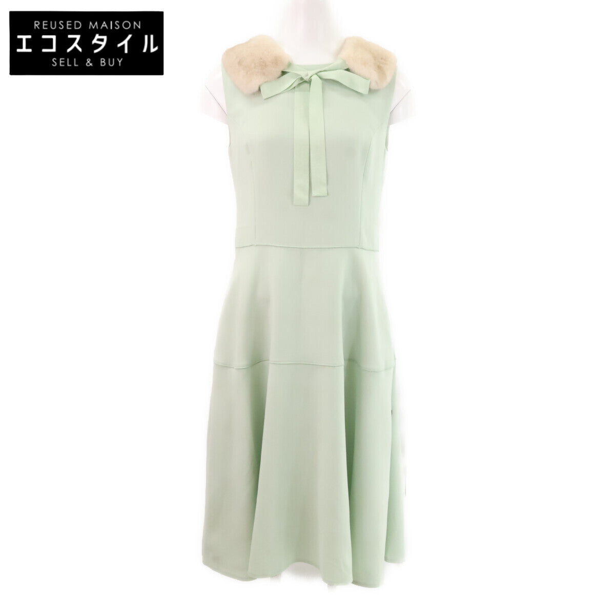 FOXEY フォクシー 【新品】42548 Lily ミンクファー付 ノースリーブ ワンピース