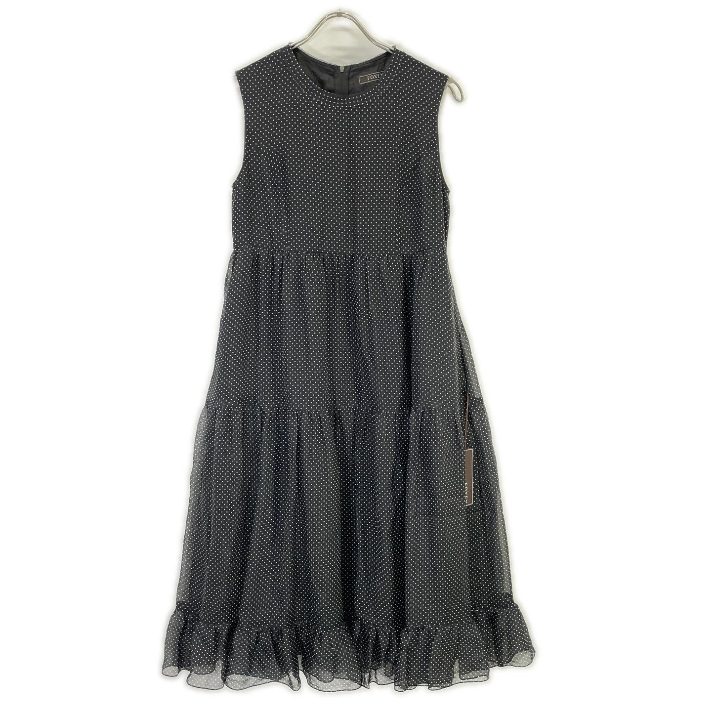 FOXEY フォクシー 25年 45355 LUCIA ブラック ドット ワンピース ワンピース