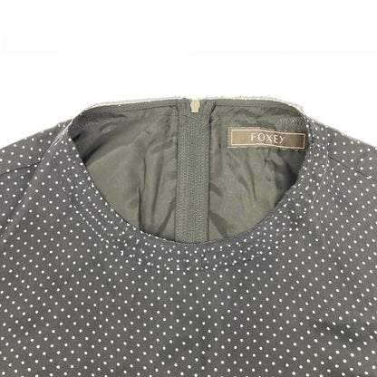 FOXEY フォクシー 25年 45355 LUCIA ブラック ドット ワンピース ワンピース