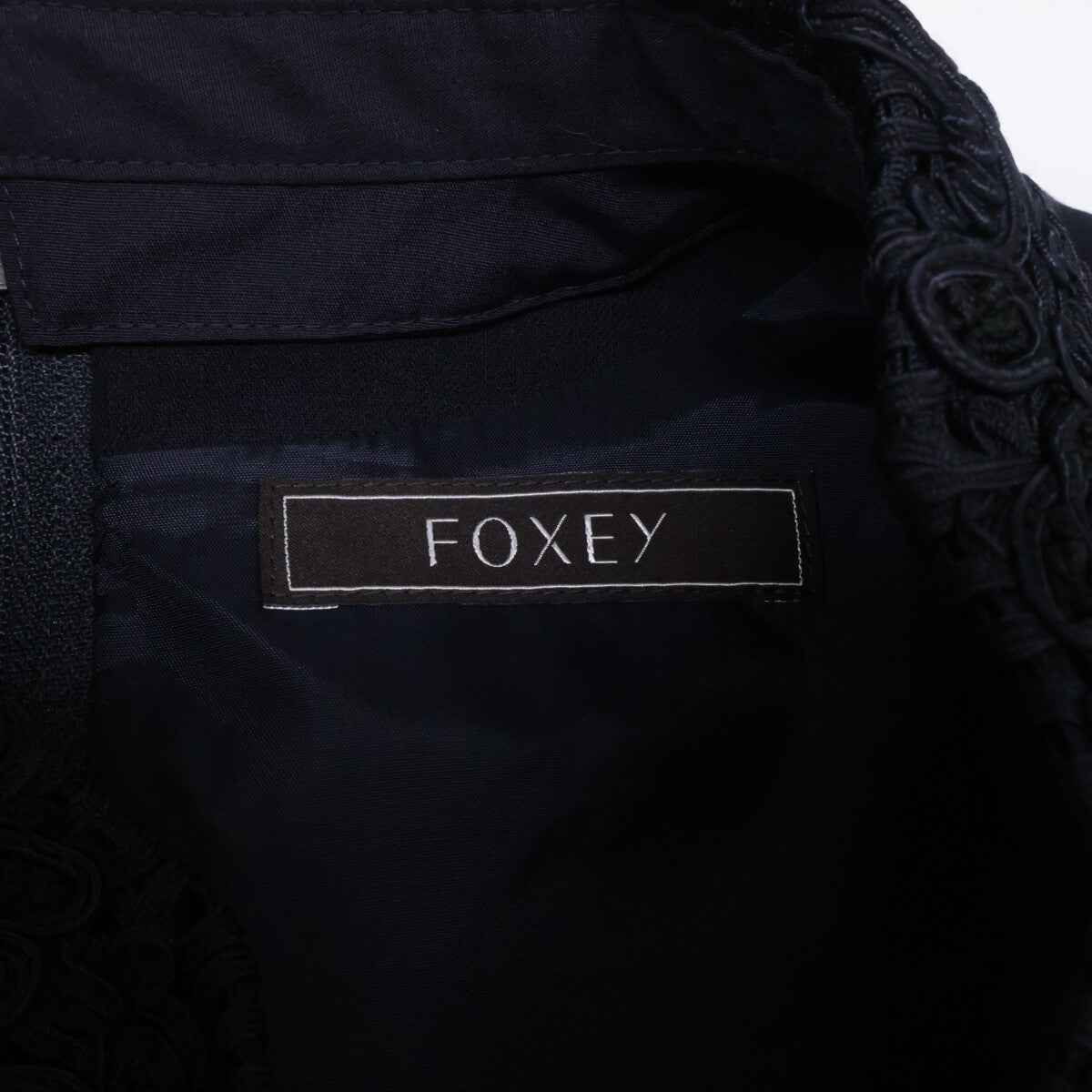 FOXEY フォクシー 【美品/23年製】43188 Amelie レースカラー付 ノースリーブ ドレス ワンピース
