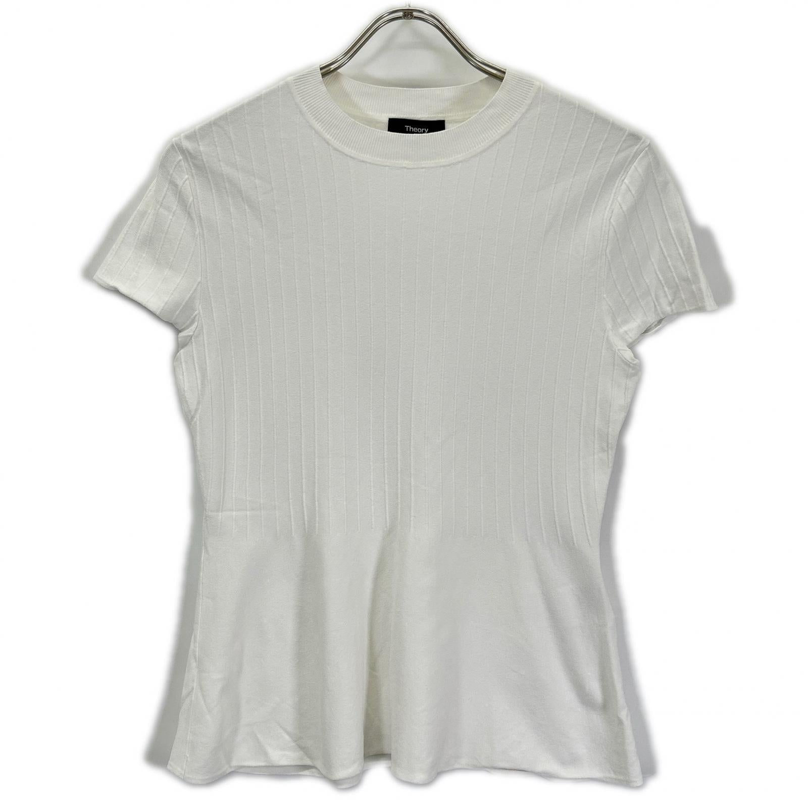 Theory セオリー 【23年製】3101714 Compact Crepe Peplum Top 半袖カットソー トップス