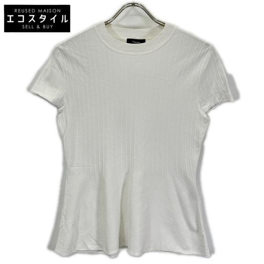 Theory セオリー 【23年製】3101714 Compact Crepe Peplum Top 半袖カットソー トップス