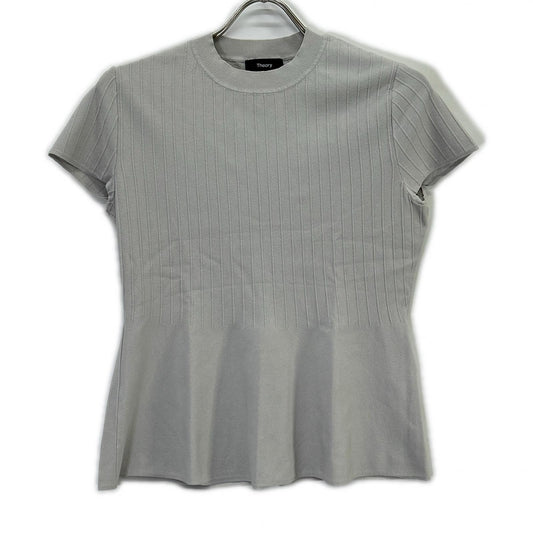 Theory セオリー 23SS 3101714 3101714 グレー×ブラック Compact Crepe Peplum Top ニットシャツ 2点セット トップス
