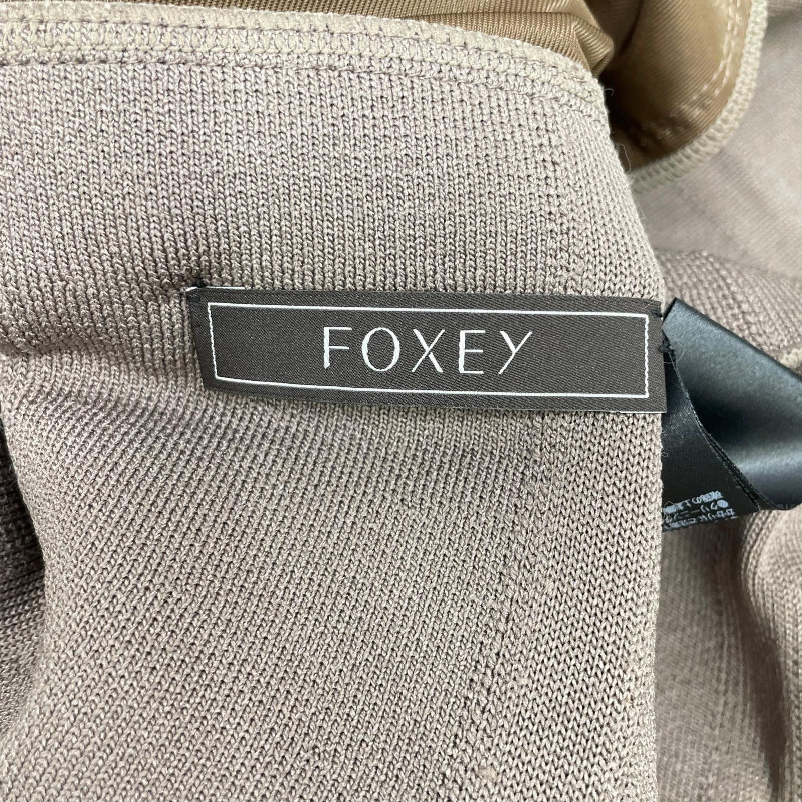 FOXEY フォクシー 22年 42974 ブラウン リズミック ノースリープ ニットワンピース ワンピース
