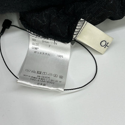 OHGA オオガ OHGA-1199 ブラック フリル ノースリーブ トップス プチリボン トップス