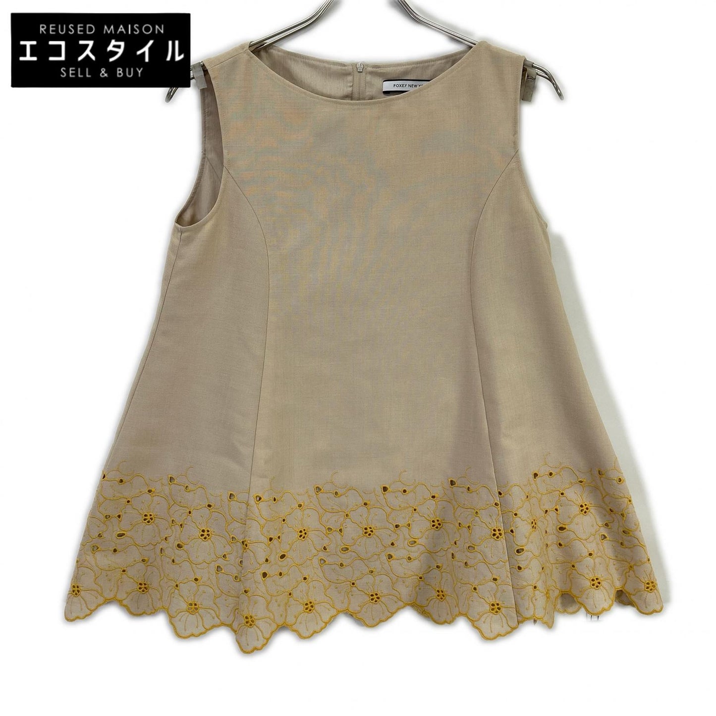 FOXEY NEW YORK フォクシーニューヨーク 24年製 44427 ベージュ リネンブーケ ブラウス トップス