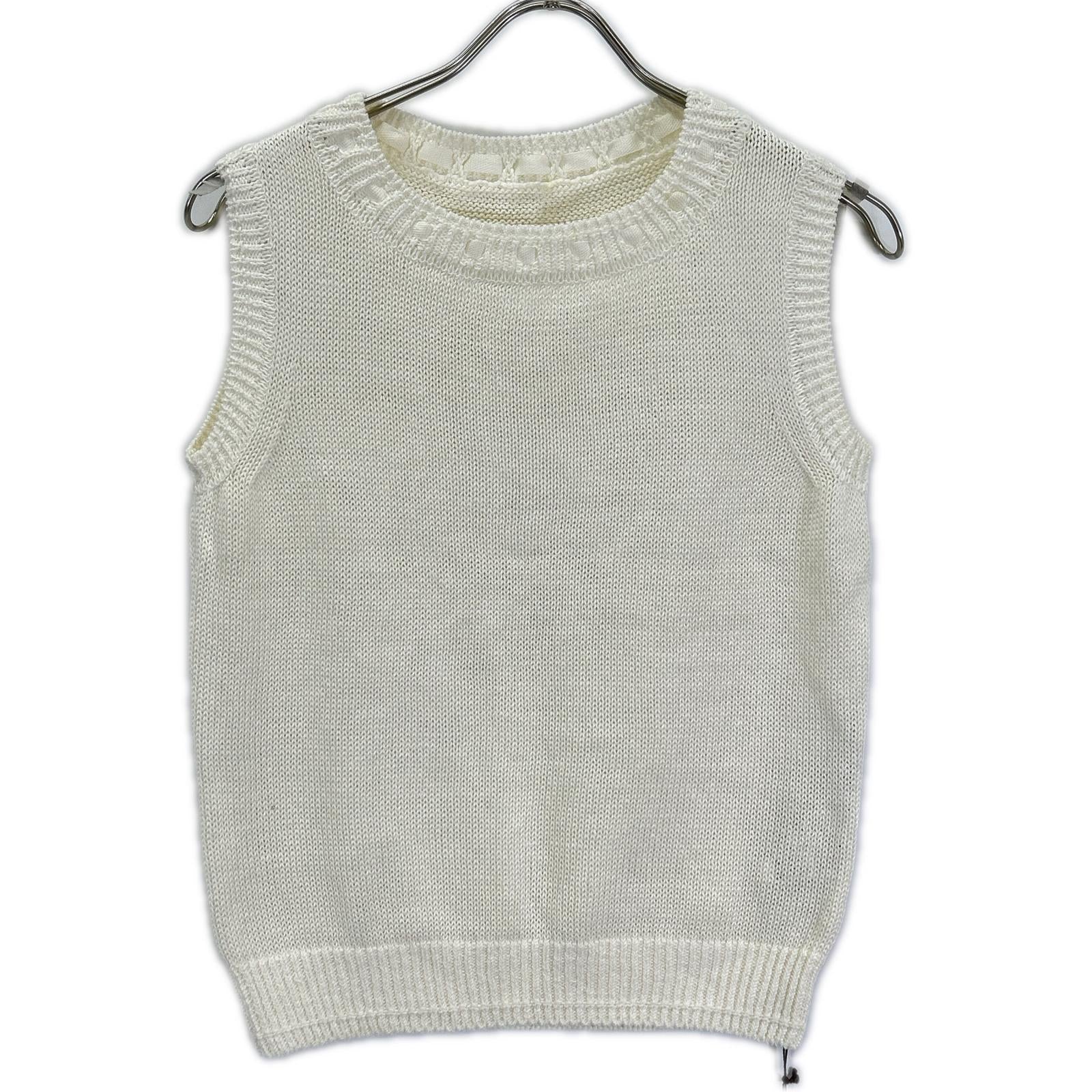 FOXEY BOUTIQUE フォクシーブティック 44450 ホワイト リネン100 レサンシエル メッシュニットトップス トップス