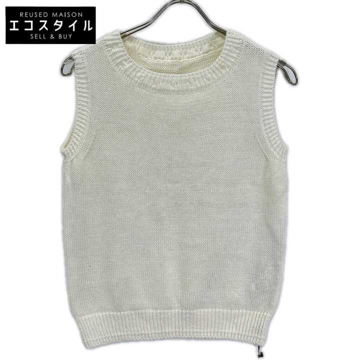 FOXEY BOUTIQUE フォクシーブティック 44450 ホワイト リネン100 レサンシエル メッシュニットトップス トップス