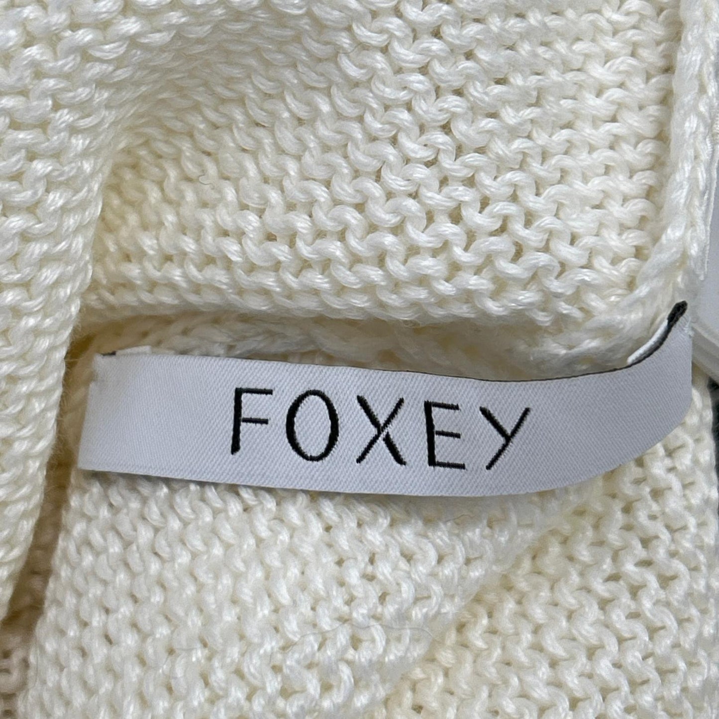 FOXEY BOUTIQUE フォクシーブティック 44450 ホワイト リネン100 レサンシエル メッシュニットトップス トップス