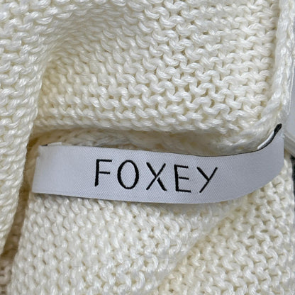 FOXEY BOUTIQUE フォクシーブティック 44450 ホワイト リネン100 レサンシエル メッシュニットトップス トップス