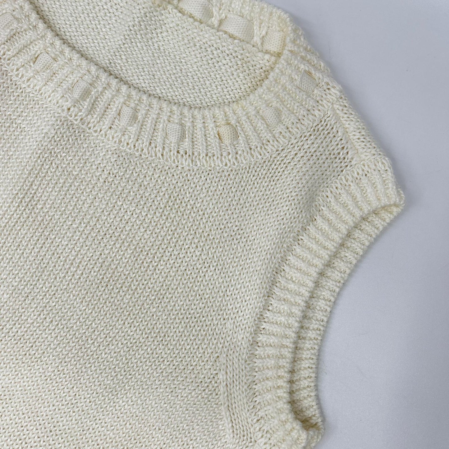 FOXEY BOUTIQUE フォクシーブティック 44450 ホワイト リネン100 レサンシエル メッシュニットトップス トップス