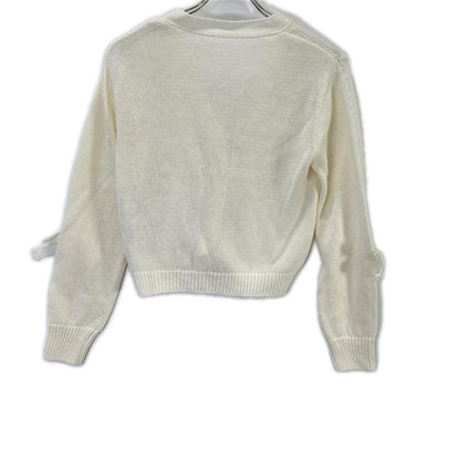 FOXEY BOUTIQUE フォクシーブティック 44139 ホワイト リネン100 MAREI リボン調スリーブ カーディガン トップス