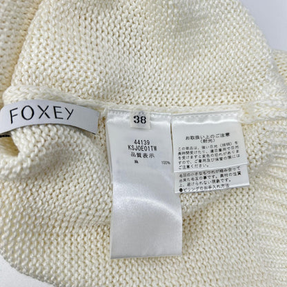 FOXEY BOUTIQUE フォクシーブティック 44139 ホワイト リネン100 MAREI リボン調スリーブ カーディガン トップス