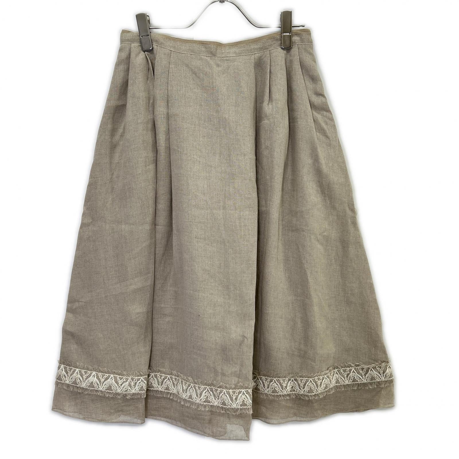 FOXEY BOUTIQUE フォクシーブティック 25年製 45031 アイボリー リネン Skirt Paige スカート