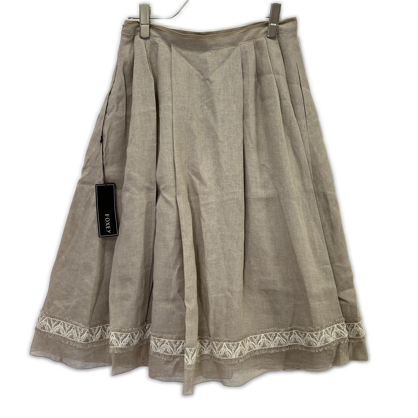FOXEY BOUTIQUE フォクシーブティック 25年製 45031 アイボリー リネン Skirt Paige スカート