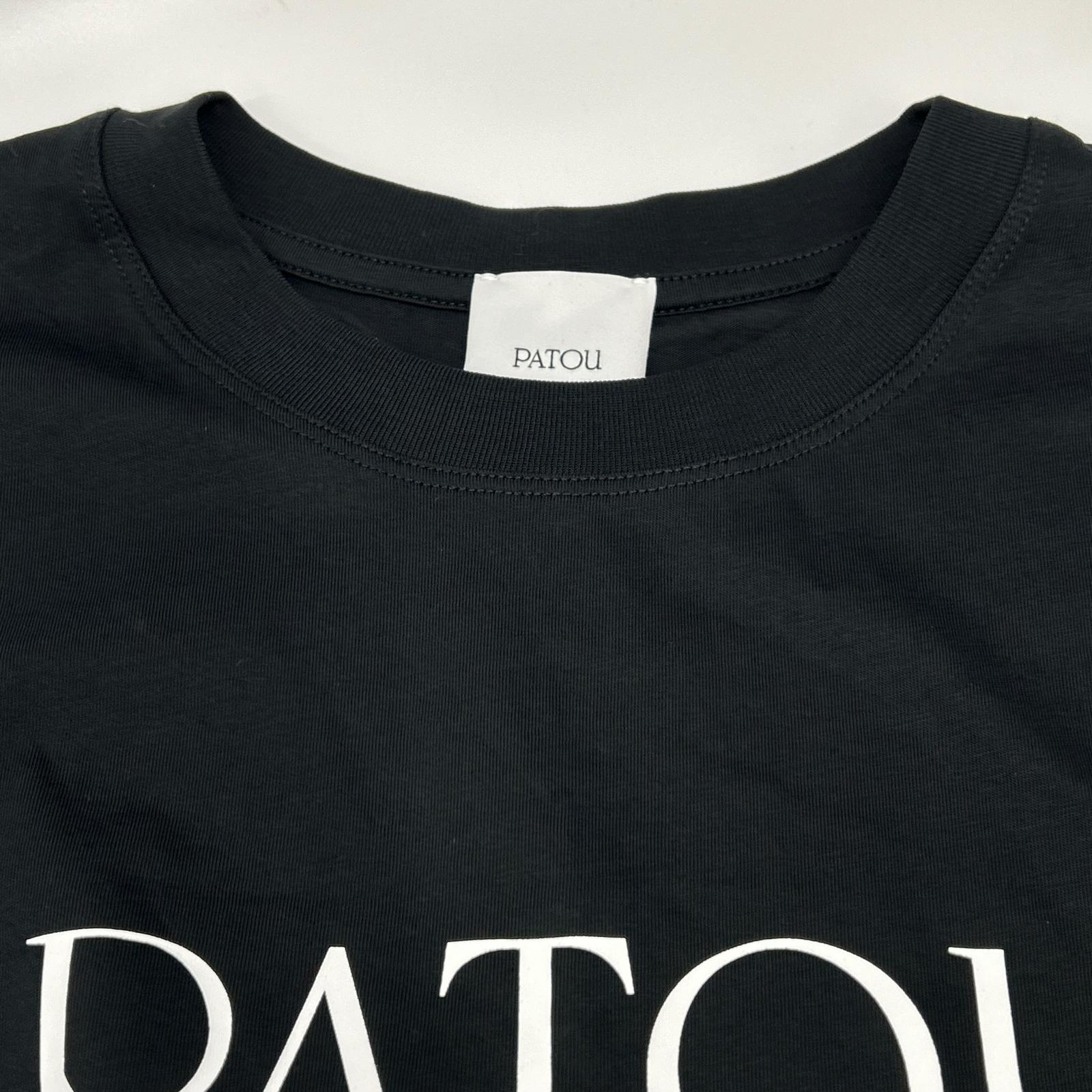 PATOU パトゥ ES-JE029-99-7 22SS ブラック コットン ロゴ Tシャツ トップス