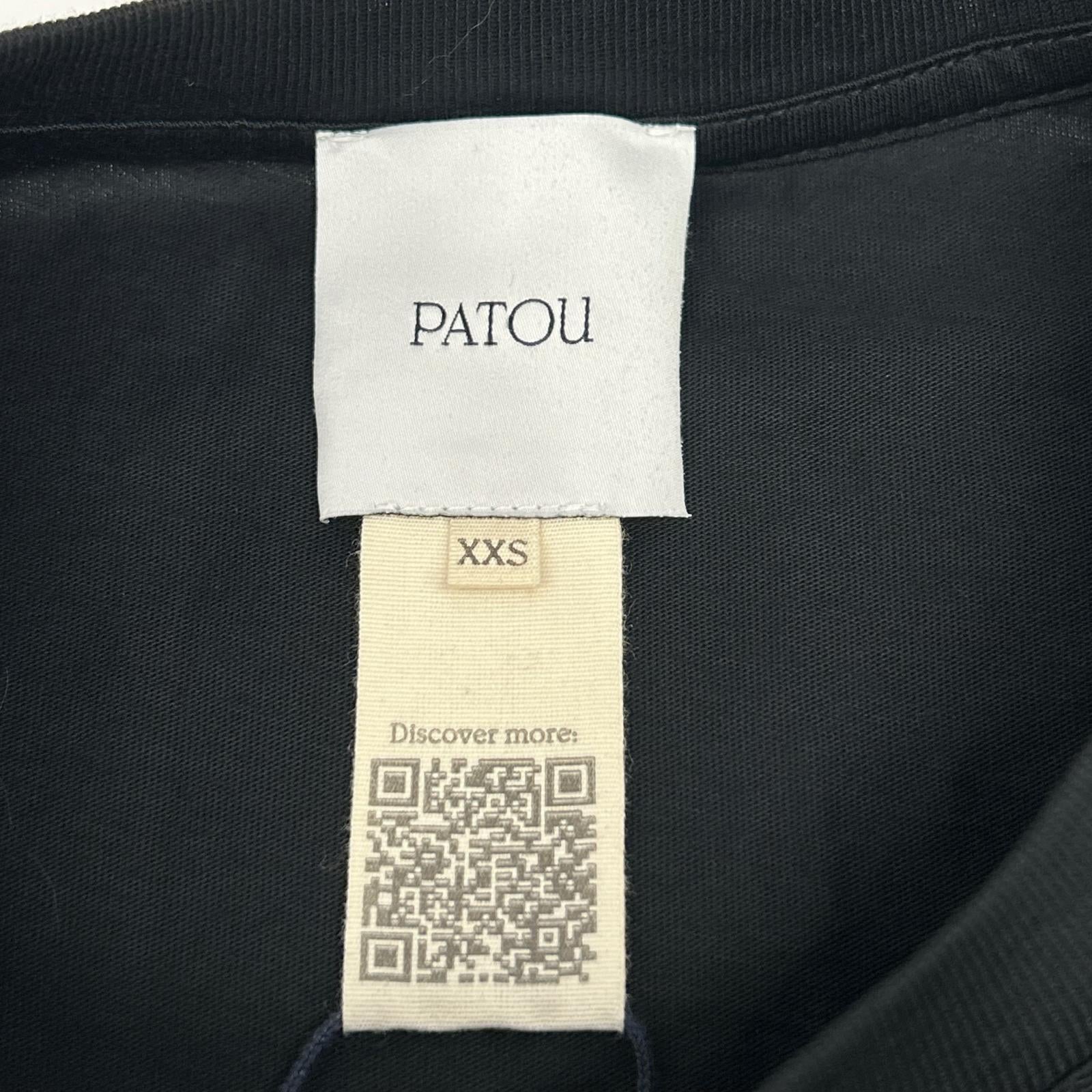 PATOU パトゥ ES-JE029-99-7 22SS ブラック コットン ロゴ Tシャツ トップス