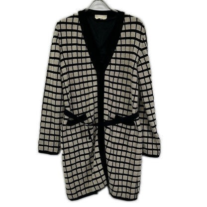 S MaxMara エスマックスマーラ 93160319000 アイボリー×ブラック ウール カシミヤ混 ロングカーディガン トップス