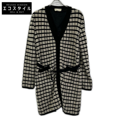 S MaxMara エスマックスマーラ 93160319000 アイボリー×ブラック ウール カシミヤ混 ロングカーディガン トップス