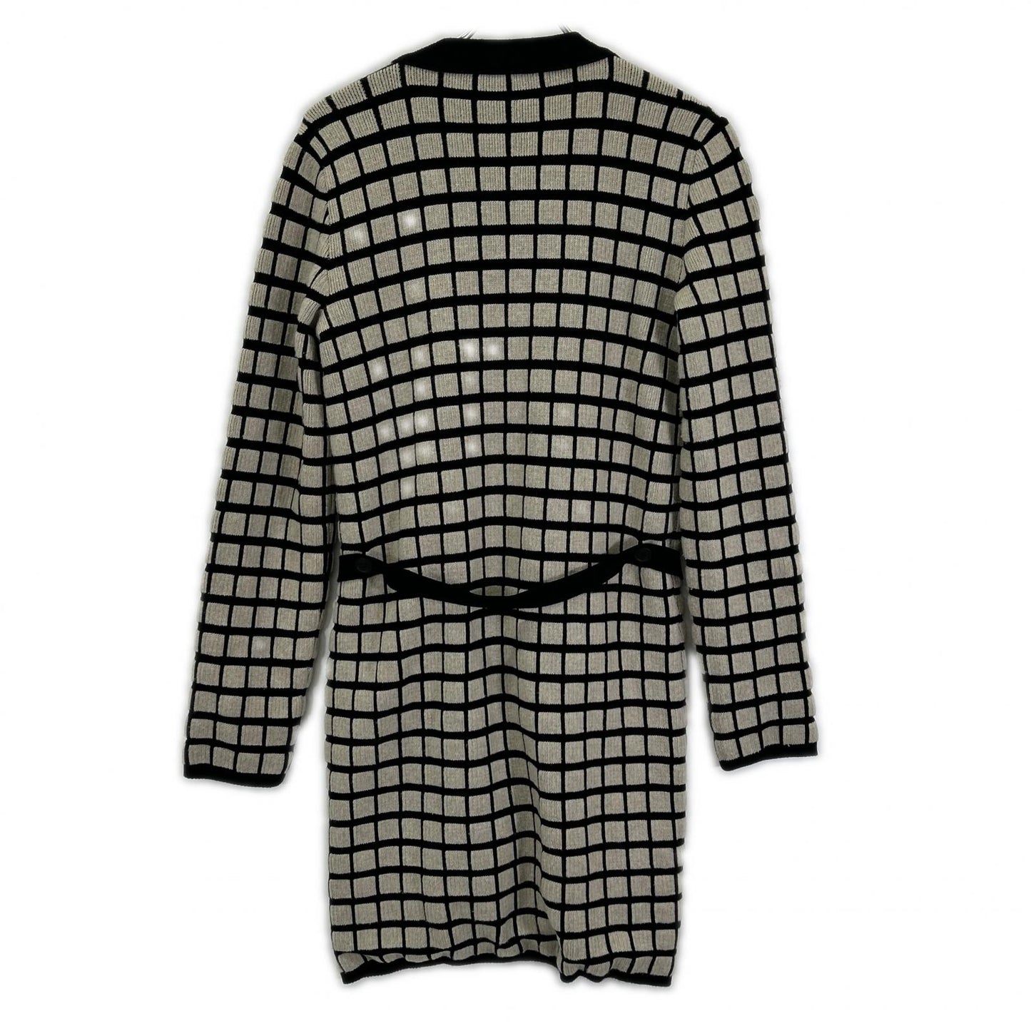 S MaxMara エスマックスマーラ 93160319000 アイボリー×ブラック ウール カシミヤ混 ロングカーディガン トップス