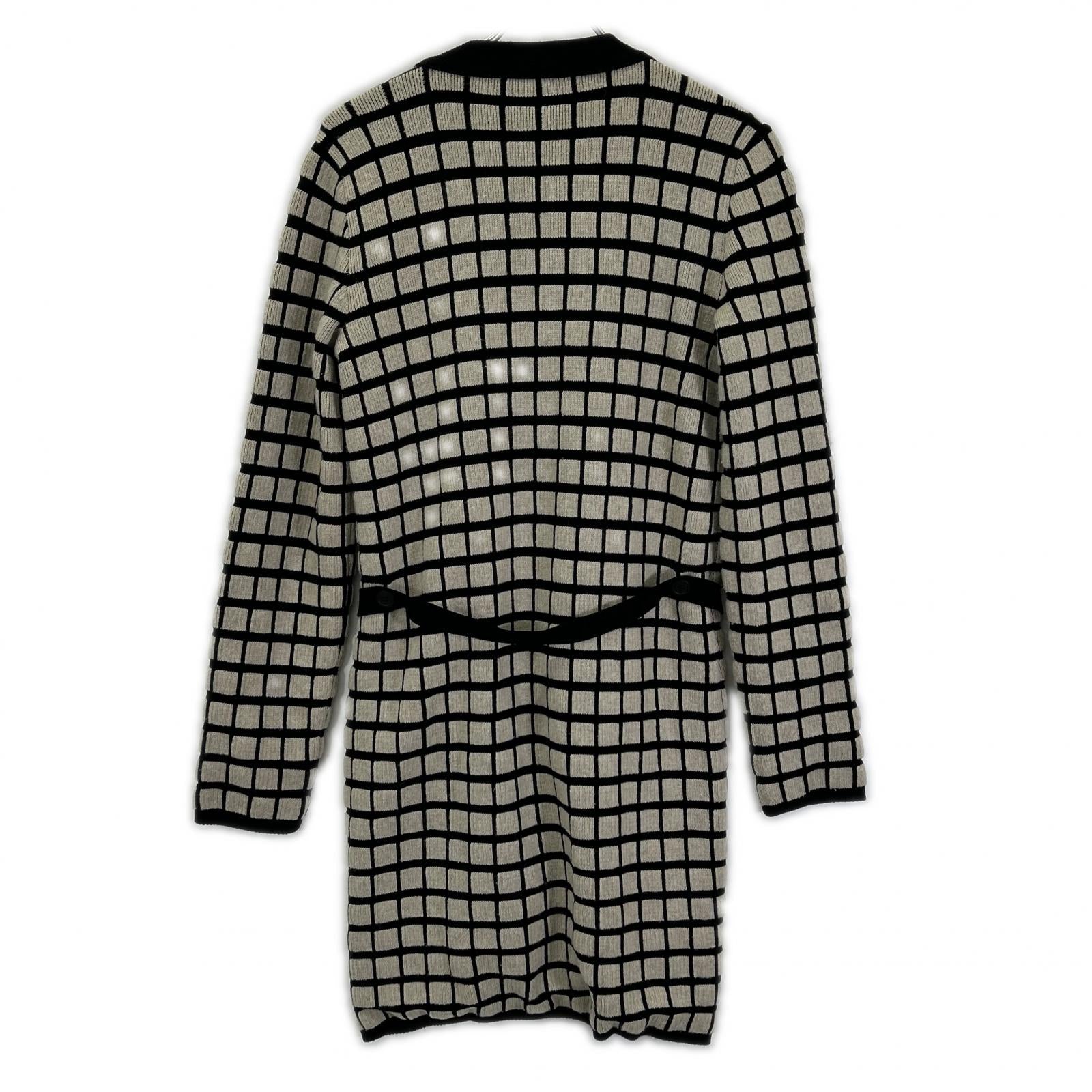 S MaxMara エスマックスマーラ 93160319000 アイボリー×ブラック ウール カシミヤ混 ロングカーディガン トップス