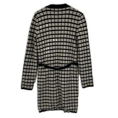 S MaxMara エスマックスマーラ 93160319000 アイボリー×ブラック ウール カシミヤ混 ロングカーディガン トップス