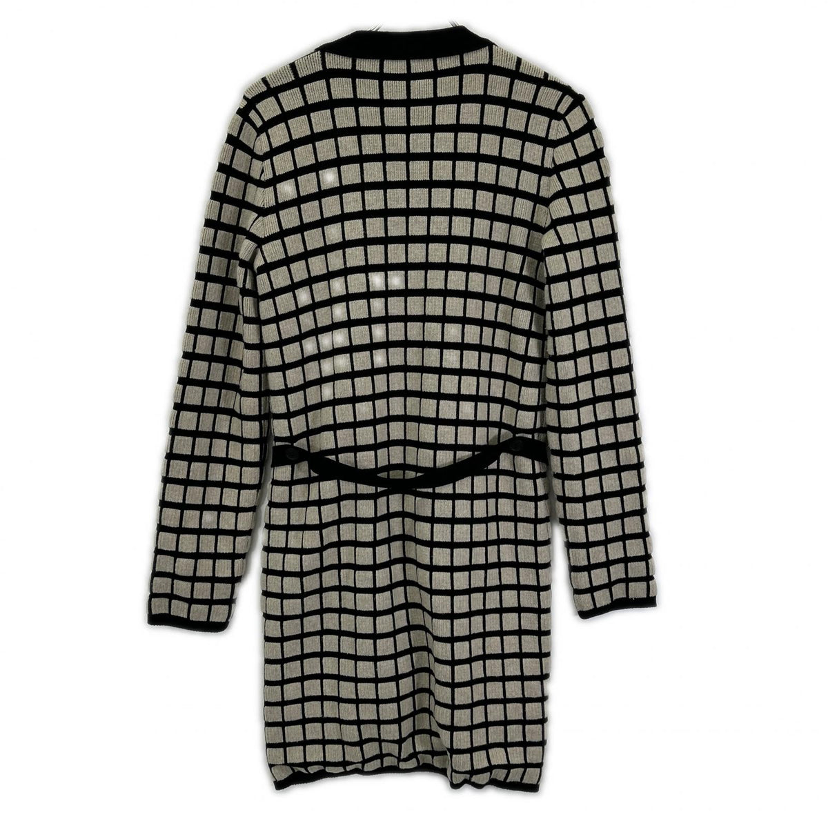 S MaxMara エスマックスマーラ 93160319000 アイボリー×ブラック ウール カシミヤ混 ロングカーディガン トップス