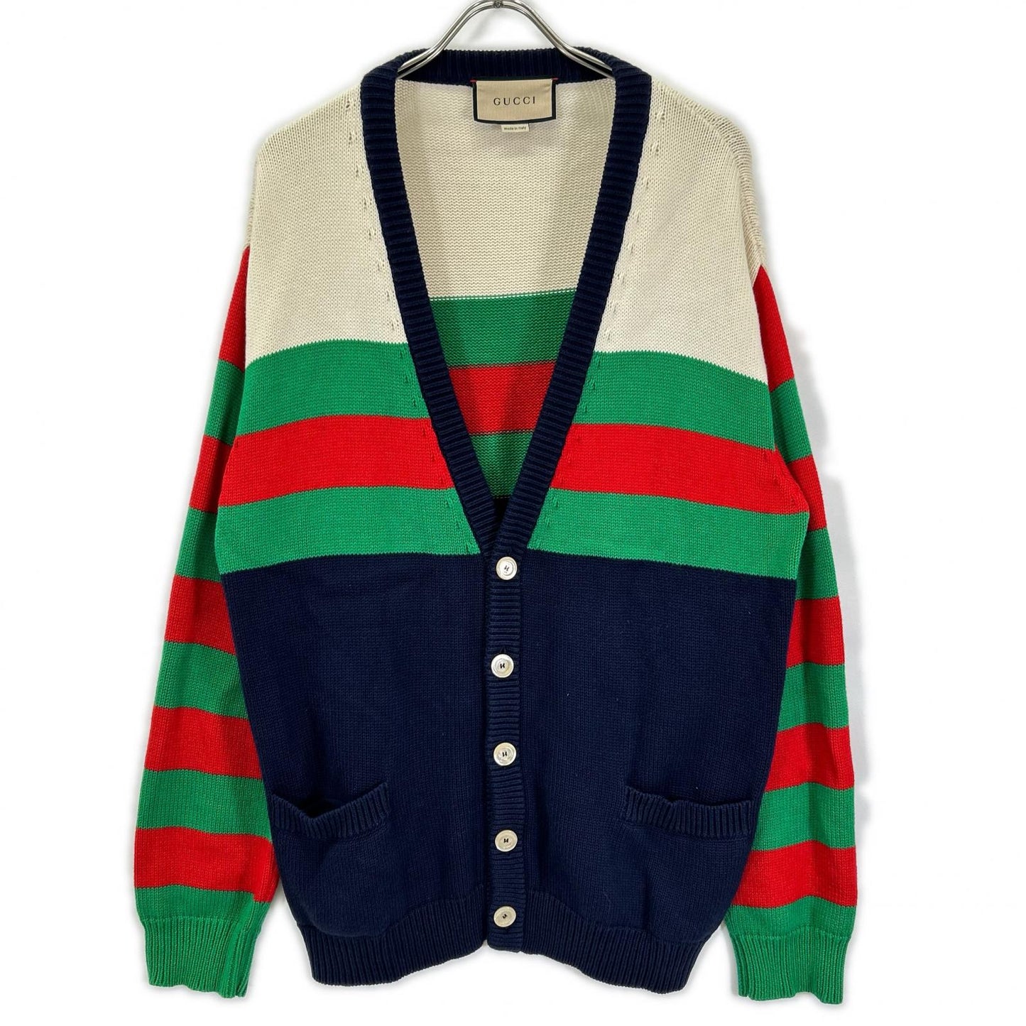 GUCCI グッチ 740641 XKC4G マルチカラー ウェブストライプ カーディガン トップス