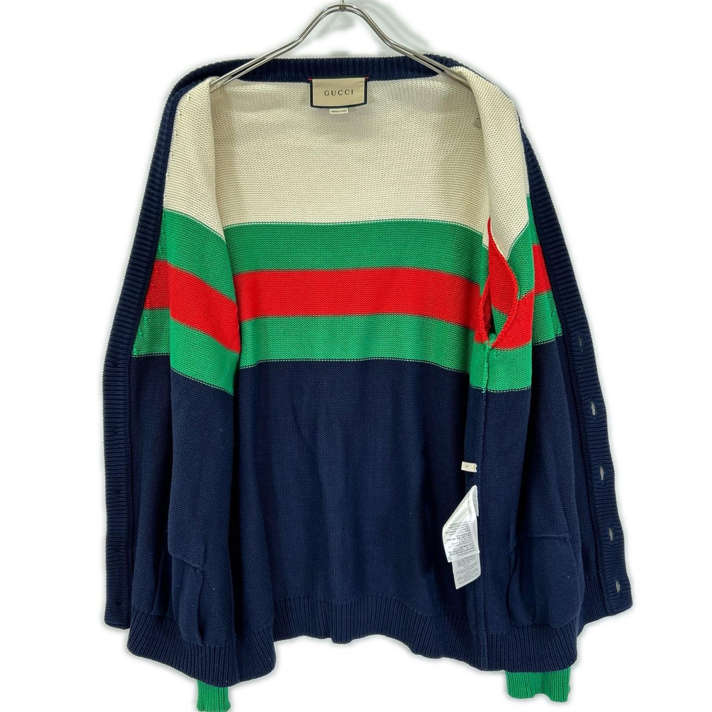 GUCCI グッチ 740641 XKC4G マルチカラー ウェブストライプ カーディガン トップス