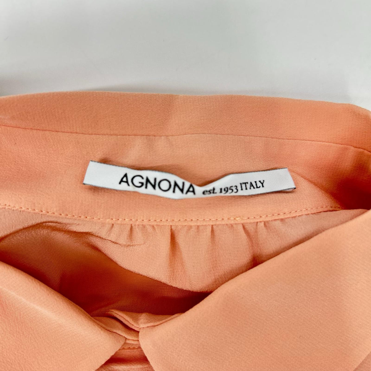 AGNONA アニオナ ライトピンク シルク100 フリル ロングスリーブブラウス トップス