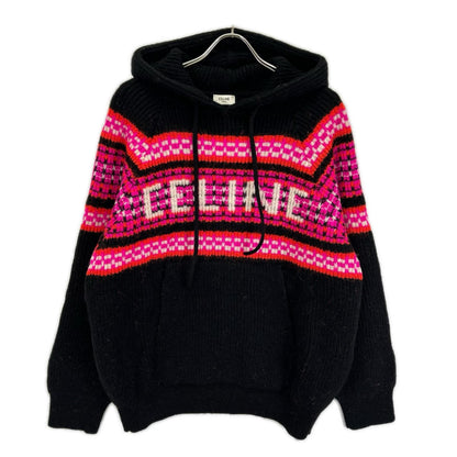 CELINE セリーヌ 2AC23579S ブラック Ski Jacquard Hooded Wool Knit Hoodie/スキー ジャガード ウールニットフーディー トップス