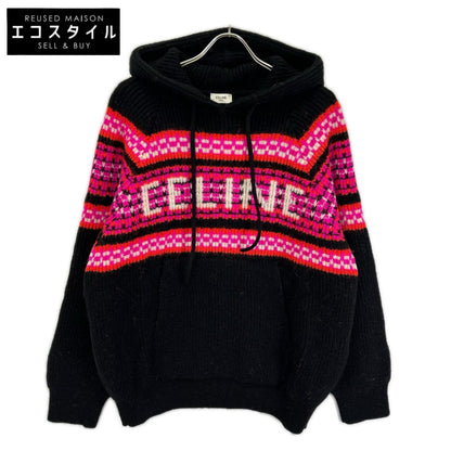 CELINE セリーヌ 2AC23579S ブラック Ski Jacquard Hooded Wool Knit Hoodie/スキー ジャガード ウールニットフーディー トップス