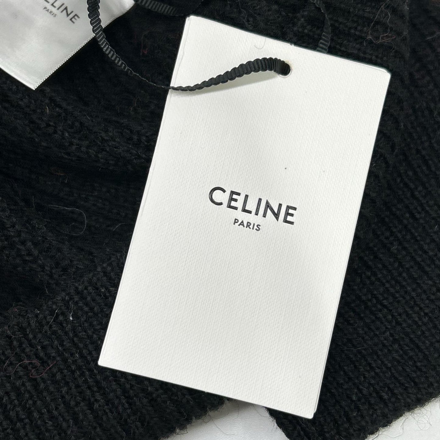 CELINE セリーヌ 2AC23579S ブラック Ski Jacquard Hooded Wool Knit Hoodie/スキー ジャガード ウールニットフーディー トップス