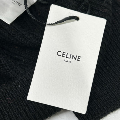 CELINE セリーヌ 2AC23579S ブラック Ski Jacquard Hooded Wool Knit Hoodie/スキー ジャガード ウールニットフーディー トップス