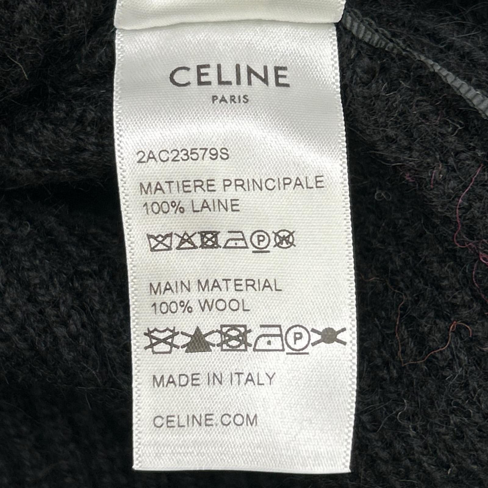 CELINE セリーヌ 2AC23579S ブラック Ski Jacquard Hooded Wool Knit Hoodie/スキー ジャガード ウールニットフーディー トップス