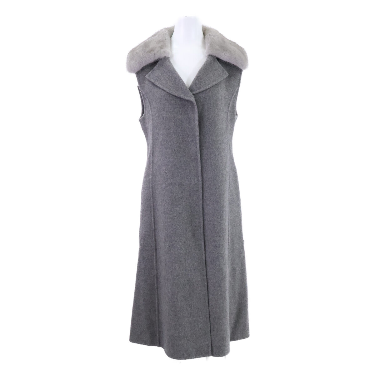 FOXEY BOUTIQUE フォクシーブティック 【新品同様/25年製】45282 Park Avenue パークアベニュー カシミヤ ミンクファー付 ロングジレ/ ベスト