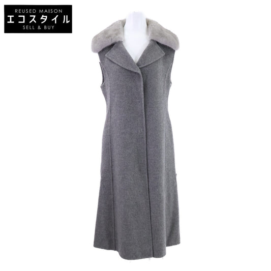 FOXEY BOUTIQUE フォクシーブティック 【新品同様/25年製】45282 Park Avenue パークアベニュー カシミヤ ミンクファー付 ロングジレ/ ベスト