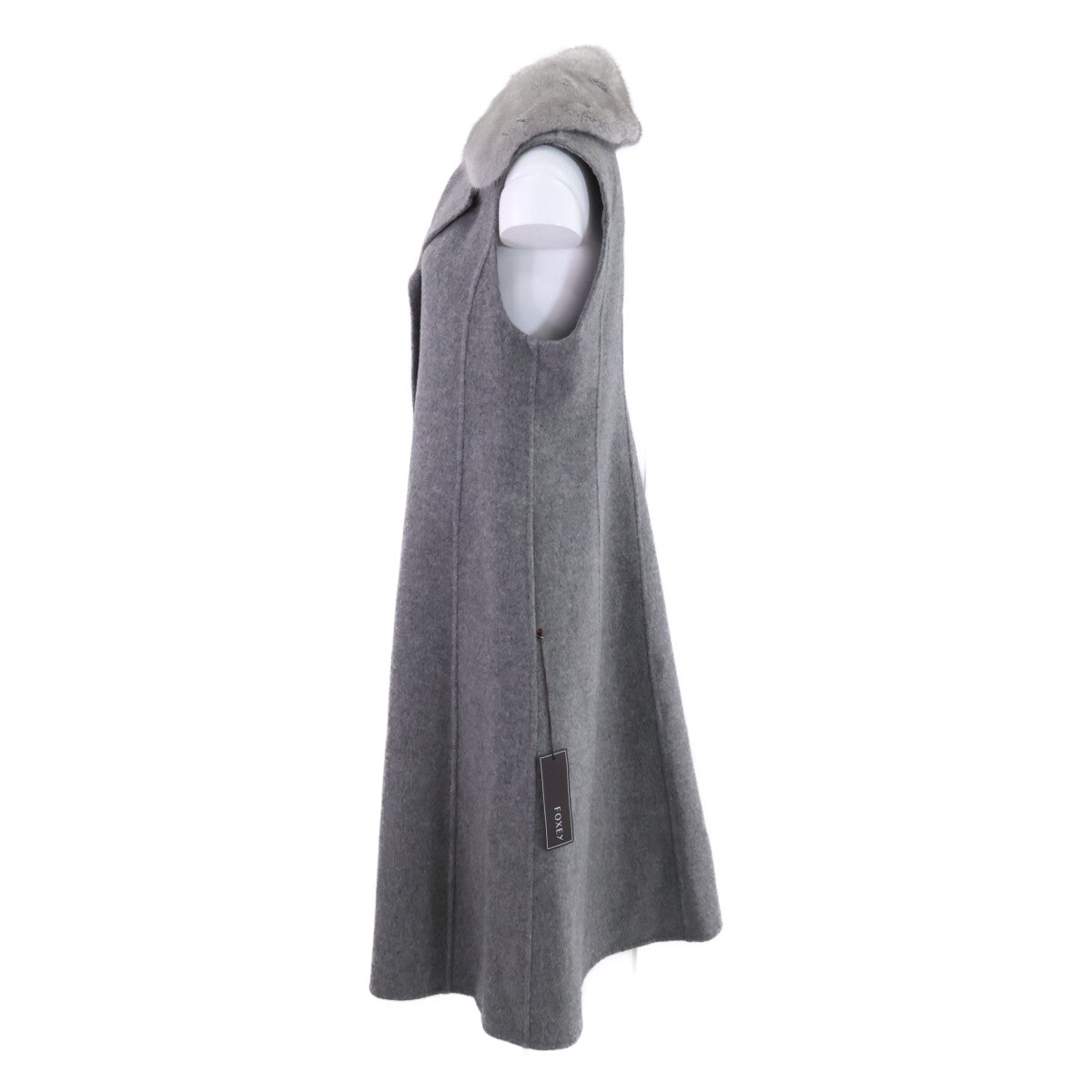 FOXEY BOUTIQUE フォクシーブティック 【新品同様/25年製】45282 Park Avenue パークアベニュー カシミヤ ミンクファー付 ロングジレ/ ベスト