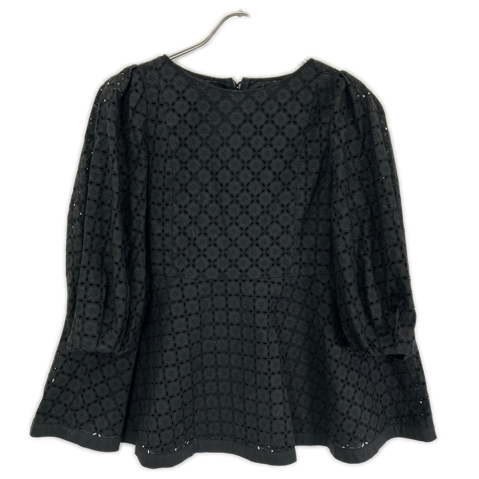 FOXEY BOUTIQUE フォクシーブティック 43442 23年製 ブラック ビーチハウス レース ブラウス トップス