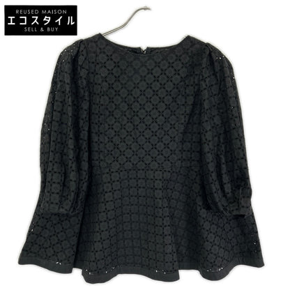 FOXEY BOUTIQUE フォクシーブティック 43442 23年製 ブラック ビーチハウス レース ブラウス トップス