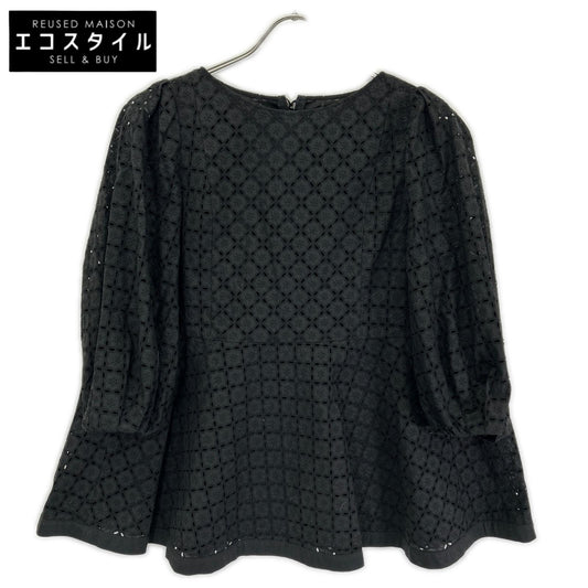 FOXEY BOUTIQUE フォクシーブティック 43442 23年製 ブラック ビーチハウス レース ブラウス トップス