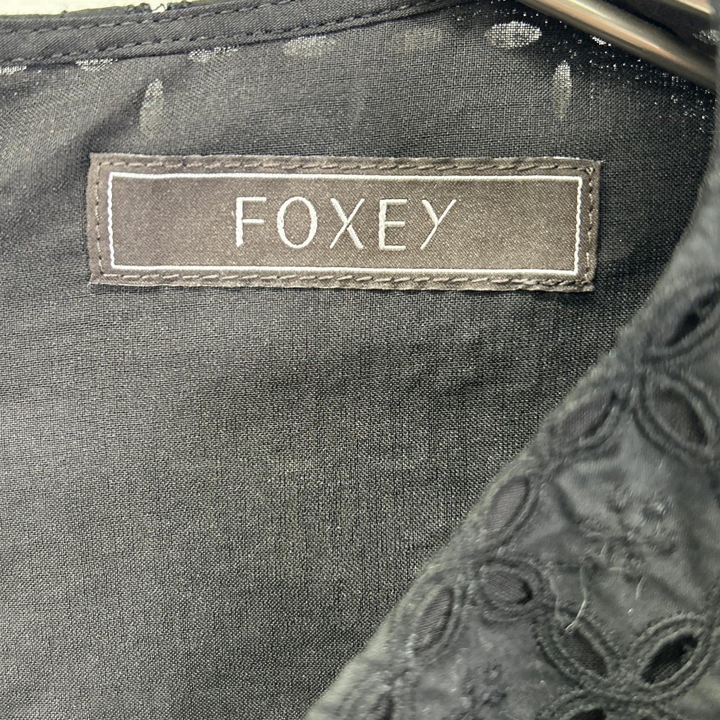 FOXEY BOUTIQUE フォクシーブティック 43442 23年製 ブラック ビーチハウス レース ブラウス トップス