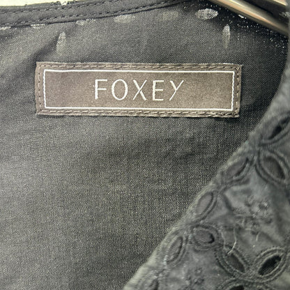 FOXEY BOUTIQUE フォクシーブティック 43442 23年製 ブラック ビーチハウス レース ブラウス トップス