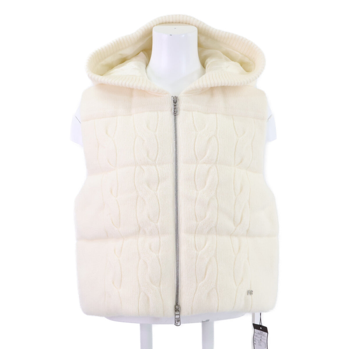 FOXEY BOUTIQUE フォクシーブティック 【新品同様/25年製】45302 Marshmallow カシミヤ ニット ジップアップ ダウン ベスト