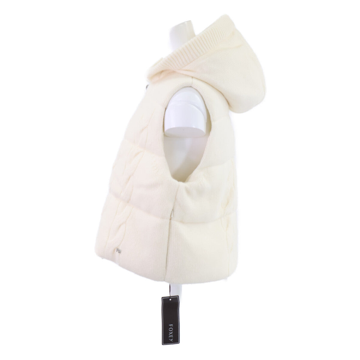 FOXEY BOUTIQUE フォクシーブティック 【新品同様/25年製】45302 Marshmallow カシミヤ ニット ジップアップ ダウン ベスト