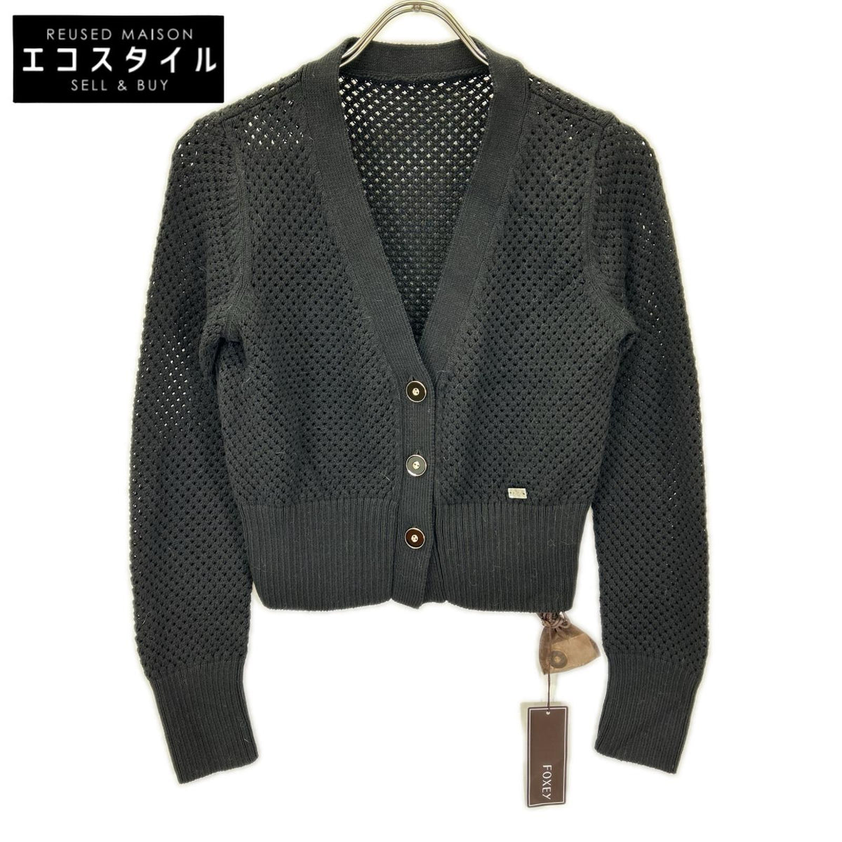 FOXEY フォクシー 44408 Ellis ブラック エリス カーディガン トップス