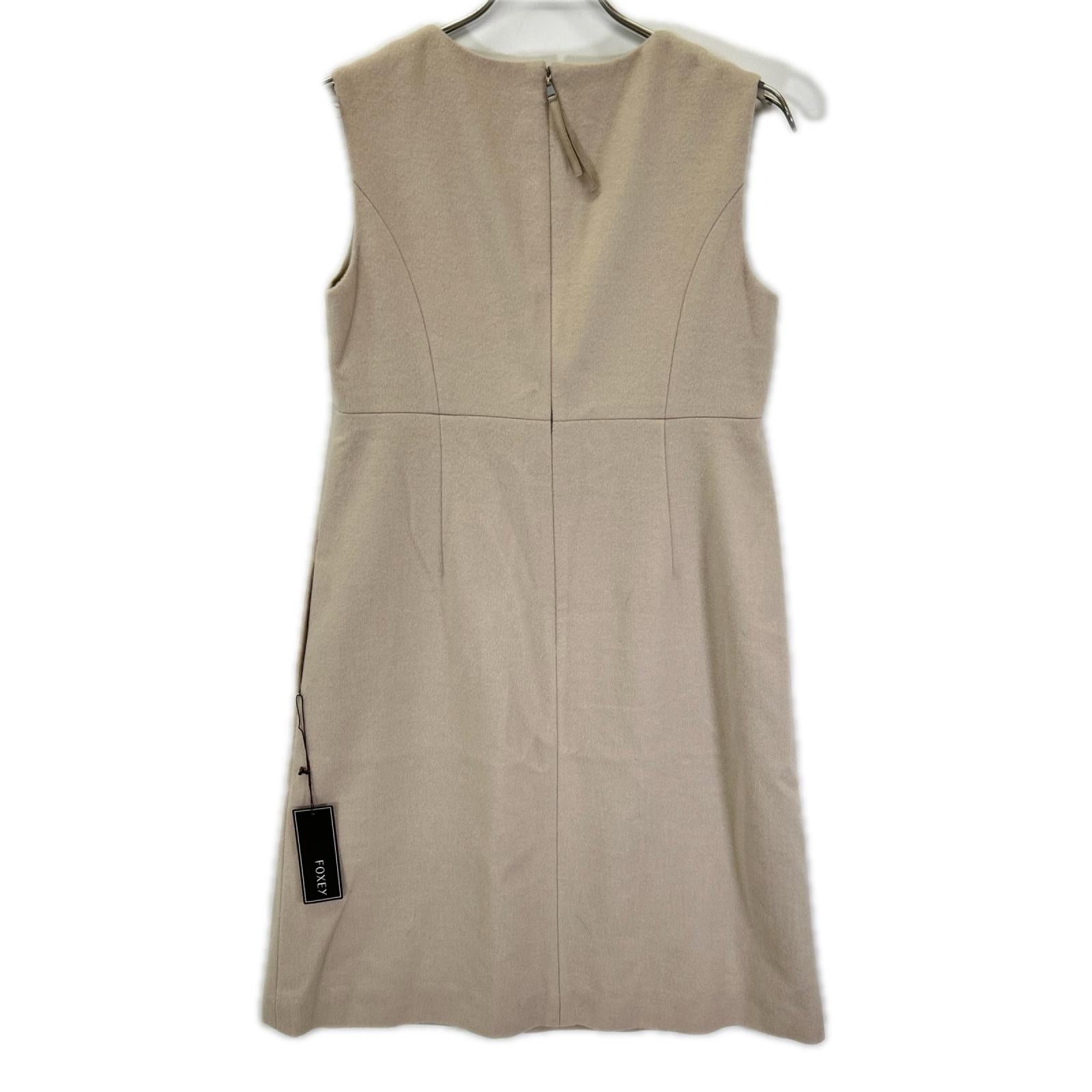 FOXEY フォクシー 43650 ベージュ Lilla リラ カシミヤ100 ノースリーブワンピース ワンピース