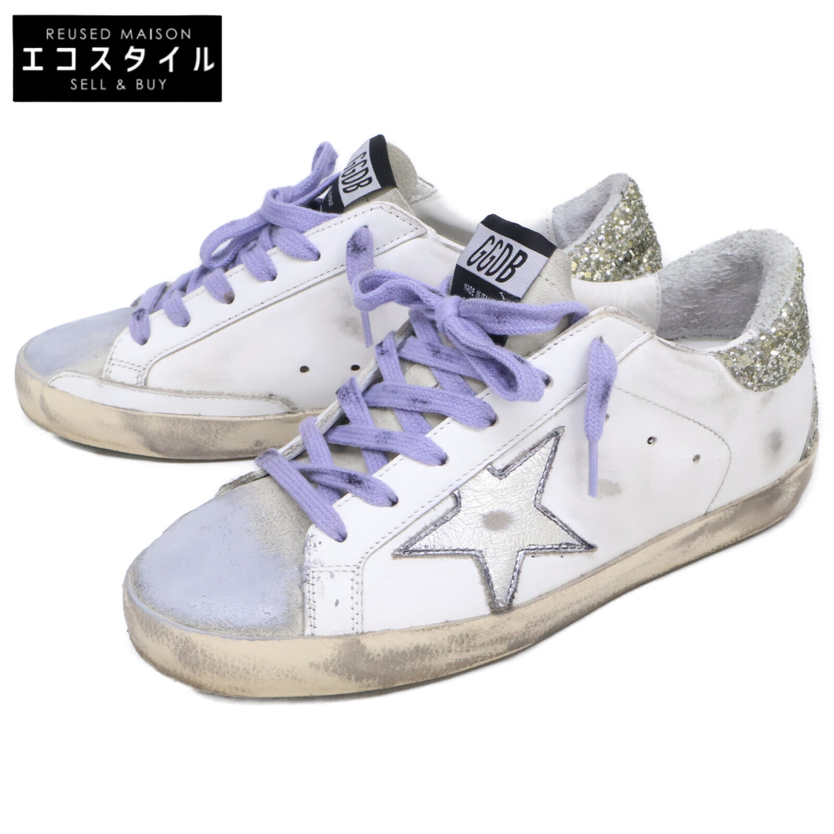 GOLDEN GOOSE ゴールデングース 【新品同様】GWF00102.F001620.10636 SUPERSTAR CLASSIC WITH LIST スーパースター USED加工 スニーカー シューズ