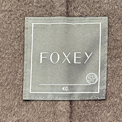 FOXEY フォクシー 37278 ブラック×ブラウン カシミヤ リリークラシック ダブルフェイスコート コート