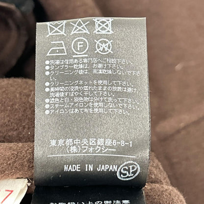 FOXEY フォクシー 37278 ブラック×ブラウン カシミヤ リリークラシック ダブルフェイスコート コート